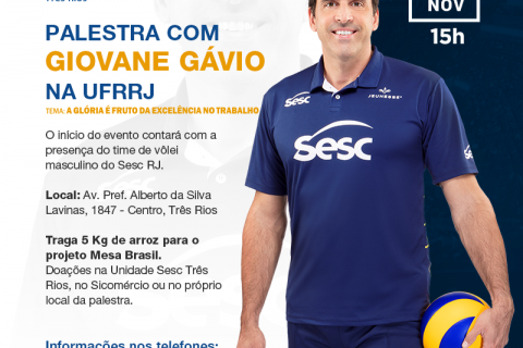 Sicomércio promove palestra com o ex-jogador de voleibol Giovane Gávio