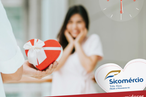 Sicomércio Três Rios informa horário especial do comércio para o Dia dos Namorados