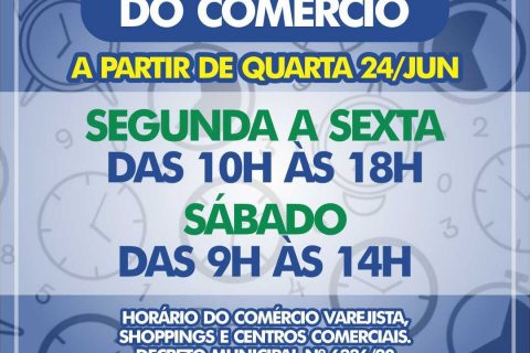 Comércio de Três Rios funciona em novo horário a partir de 24 de junho