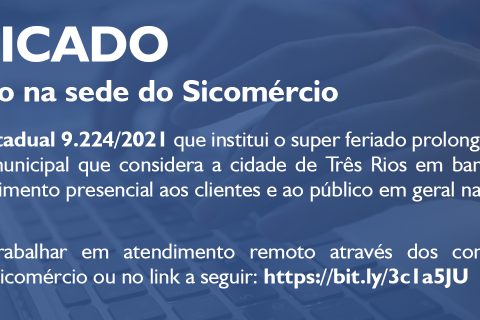 Atendimento Sicomércio de 29 de março a 04 de abril