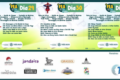 Programação da 5ª FEATRI – Feira de Educação e Artes de Três Rios