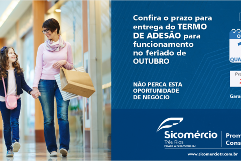 Confira o prazo para entrega do Termo de Adesão do feriado de outubro