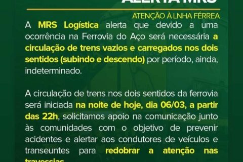 Alerta MRS – Atenção à linha férrea