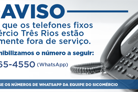 Aviso sobre telefones fixos do Sicomércio