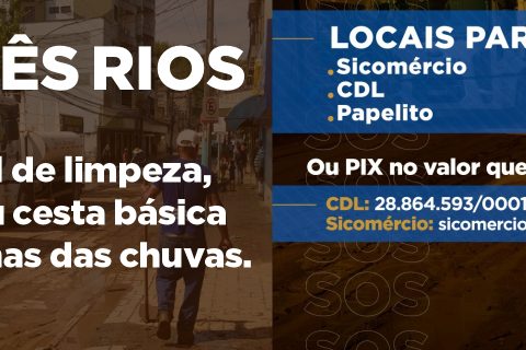 SOS Três Rios – vamos juntos ajudar as vítimas das chuvas