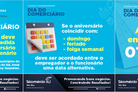 Folga do Dia do Comerciário deve ser concedida no aniversário do funcionário