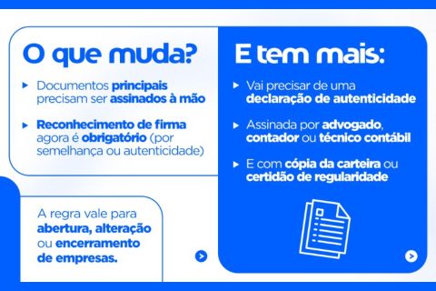 Novas regras referentes à assinaturas de documentos levados a registro e arquivamento no âmbito da Jucerja