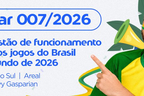 Sugestão de funcionamento do comércio nos jogos do Brasil na Copa do Mundo de 2026